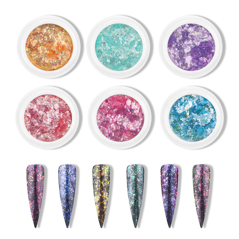 Nail crystal glitter 6 colors set